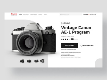Web Design UI Kit Product Page Template - Vintage Camera preview picture