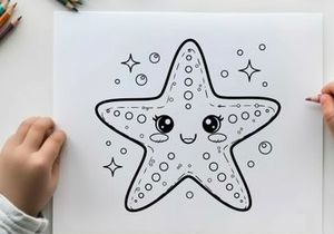 Cute cartoon starfish with faces vector illustration