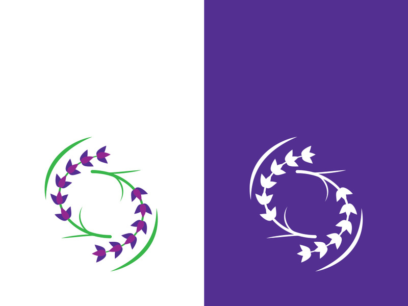 Fresh lavender flower logo vector flat design