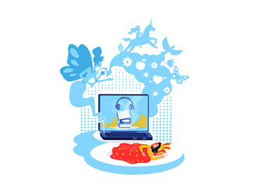 Bedtime story broadcast flat concept vector illustration preview picture