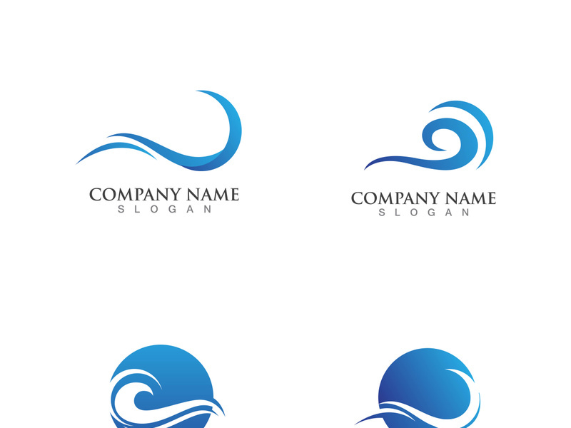 Water wave icon vector illustration design logo