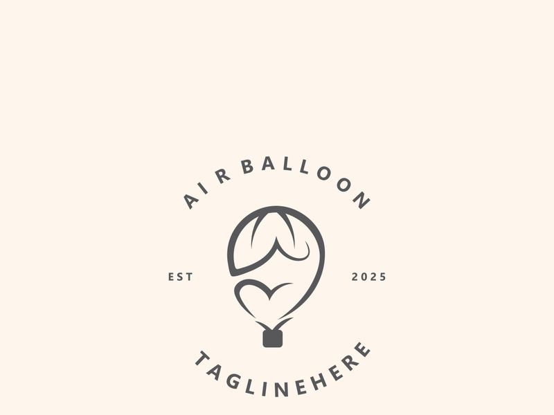 Air balloon logo creative design air transport symbol template simple illustration