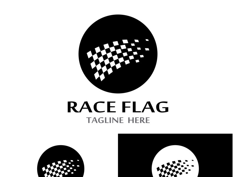 Creative and modern racing flag logo design.