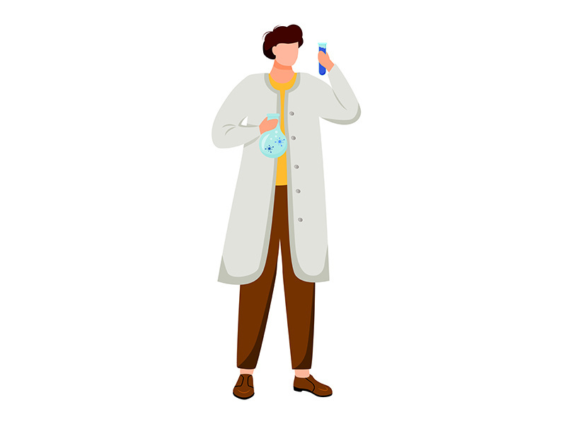 Marine researcher flat vector illustration