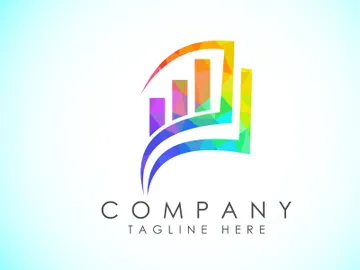 Imagem de visualização de Modelo vetorial de design de logotipo de finanças e contabilidade no estilo low poly, Logotipo de finanças empresariais