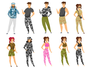Expeditioners flat vector illustrations set preview picture