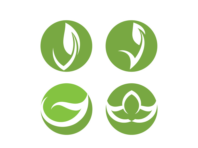 Vegan leaf green eco logo nature