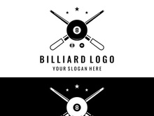 Retro vintage billiard ball game logo design.