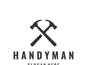 Vintage retro crossed hammers logo. preview picture