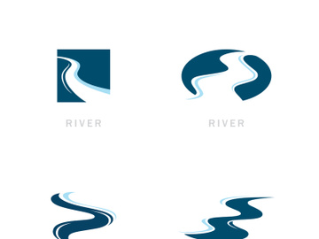 River logo vector icon illustration design preview picture