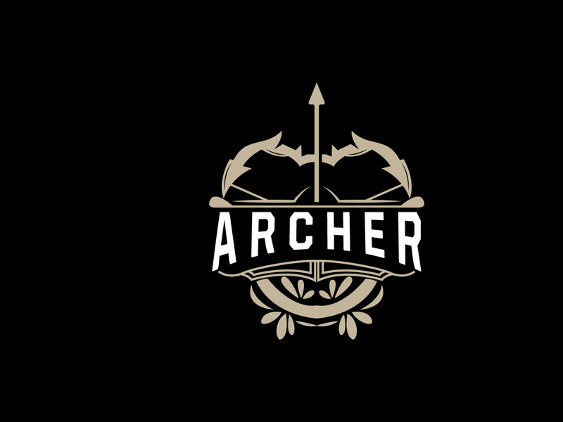 Archer Logo, Archery Arrow Vector, Elegant Simple Minimalist Design