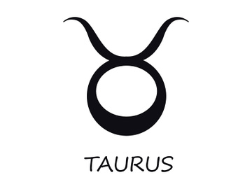 Taurus zodiac sign black vector illustration preview picture