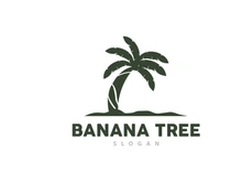 Banana Tree Logo, Banana Tree Simple Silhouette Design