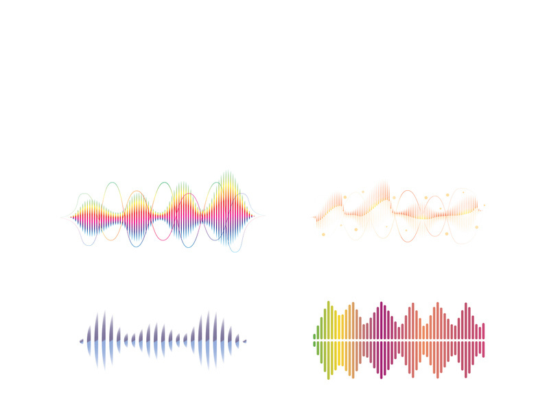 Sound waves set vector illustration icon design