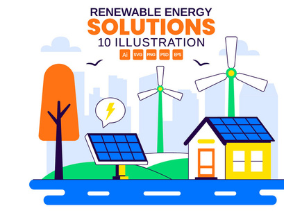 10 Renewable Energy Solutions Illustration