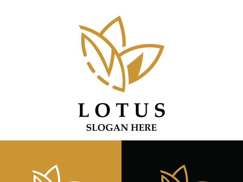 Floral Lotus line art beauty simple and modern logo template vector