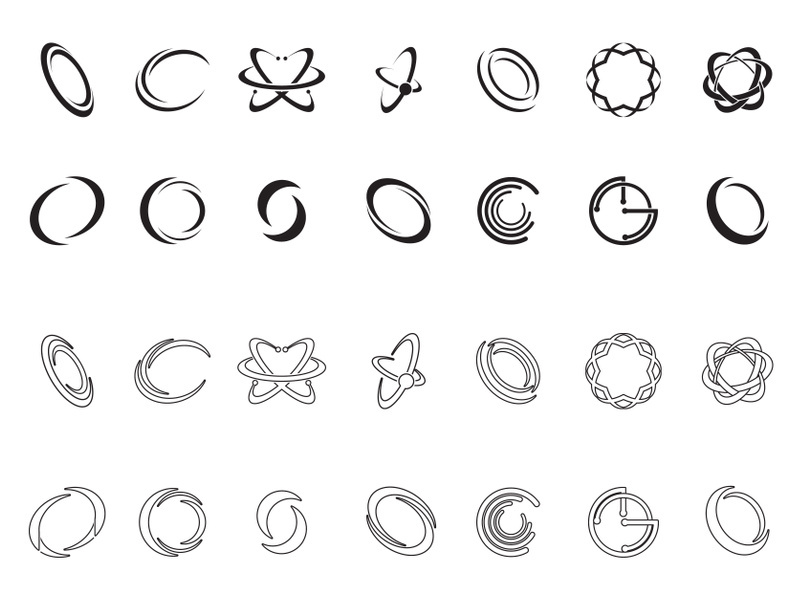 Circle ring C letter logo Vector