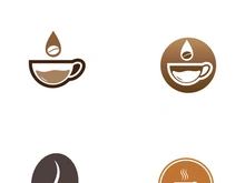 Creative coffee bean logo design.