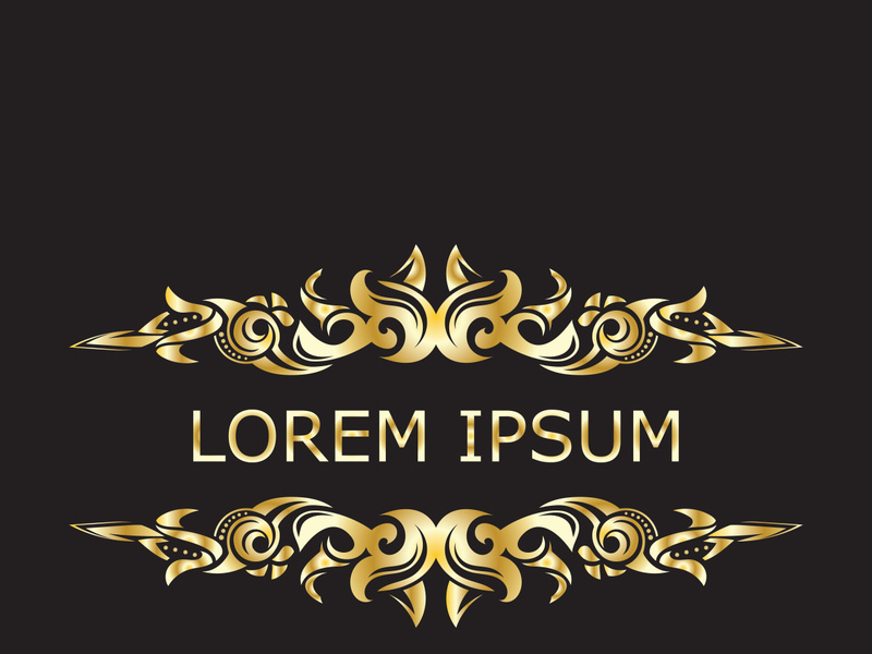 Gold luxury floral vintage monogram decorative logo template