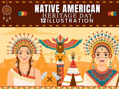 12 Native American Heritage Month Day Illustration