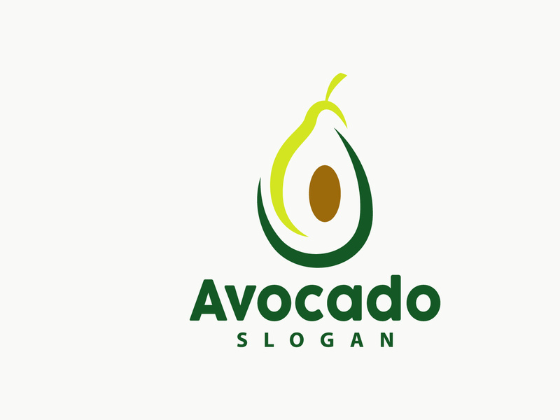 Avocado Logo, Fresh Fruit Vector Symbol Icon Design