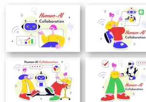 10 Human AI Collaboration Illustration