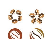 Coffee bean icon vector illustration template
