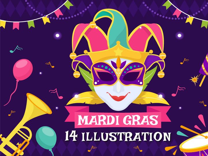 14 Mardi Gras Carnival Illustration