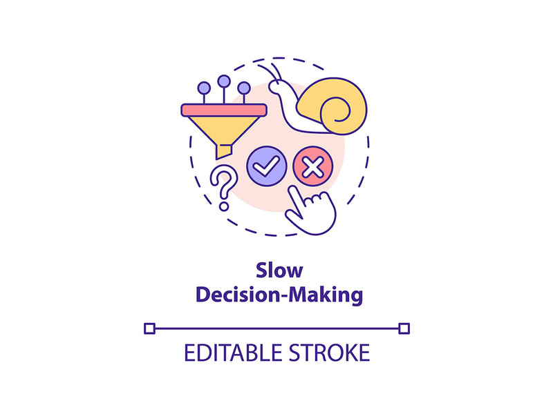 Slow decision-making concept icon