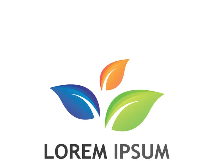 Natural green leaf logo design.