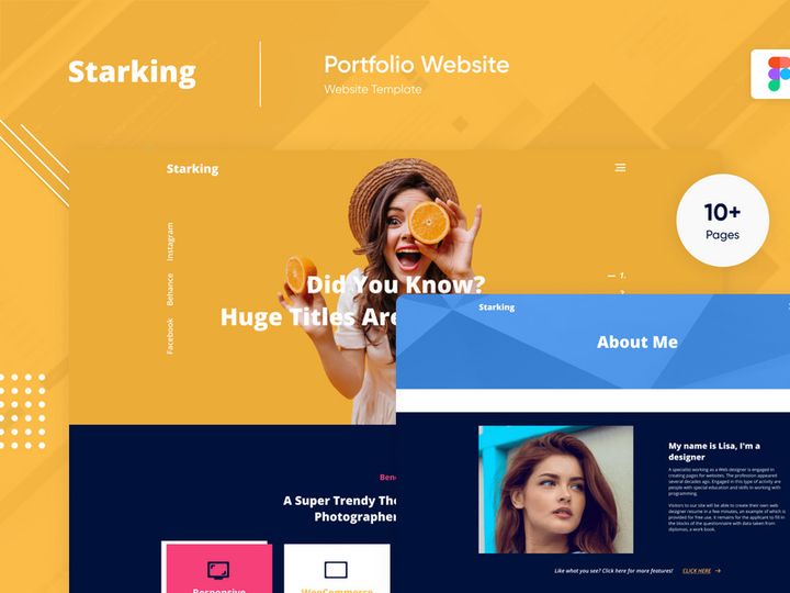 Starking Big Portfolio Figma Photoshop Template preview picture