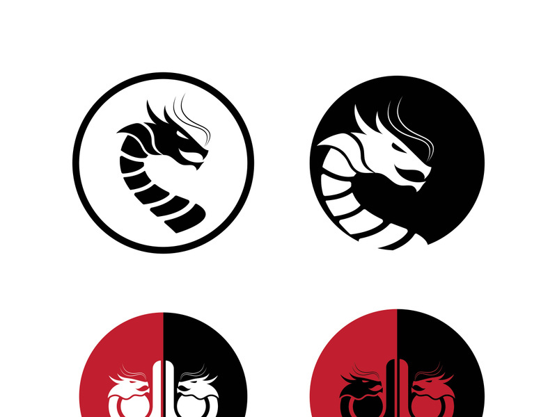 Dragon vector icon illustration design logo template