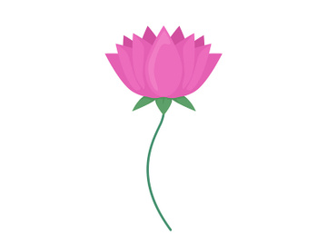 Pink blooming flower semi flat color vector object preview picture