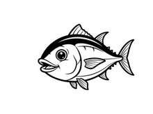 Cute smiling tuna fish vector illustration flat design