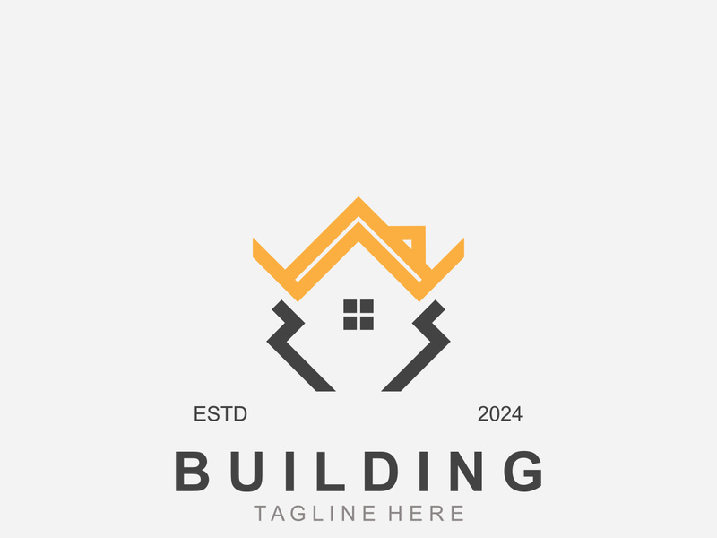 Building logo construction modern real estate symbol for architecture house and property design