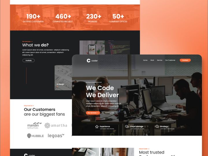 Agency coding Landing page - UI Design
