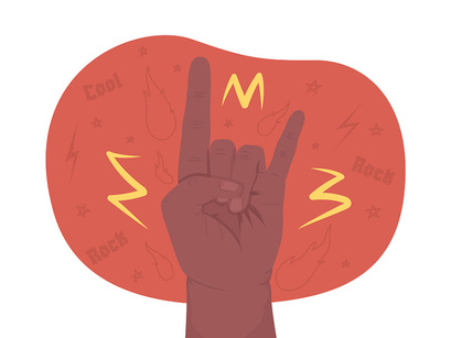 Fist symbols 2D vector isolated illustration set