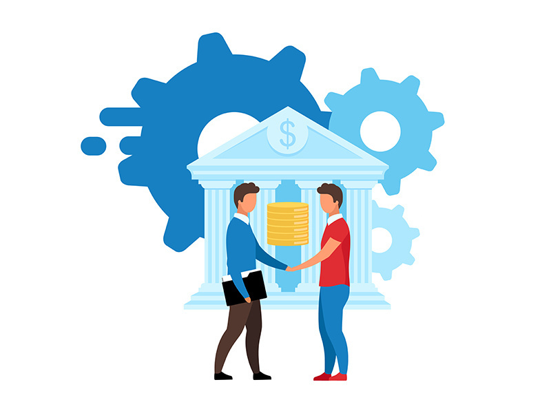Banking service flat vector illustration