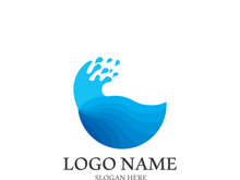 Wave beach vector illustration design logo