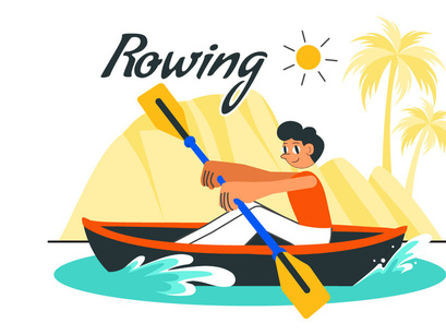10 Rowing and Canoeing Illustration