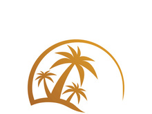 Palm tree summer logo template vector illustration