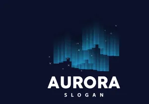 Aurora Logo, Light Wave Vector, Nature Landscape Design