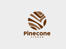 Pine Cone Logo, Elegant Luxury Pine Simple Design