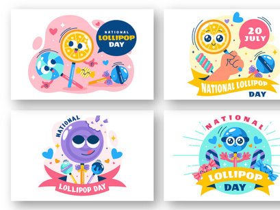 10 National Lollipop Day Illustration