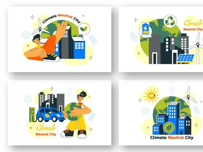 10 Climate Neutral City Illustration