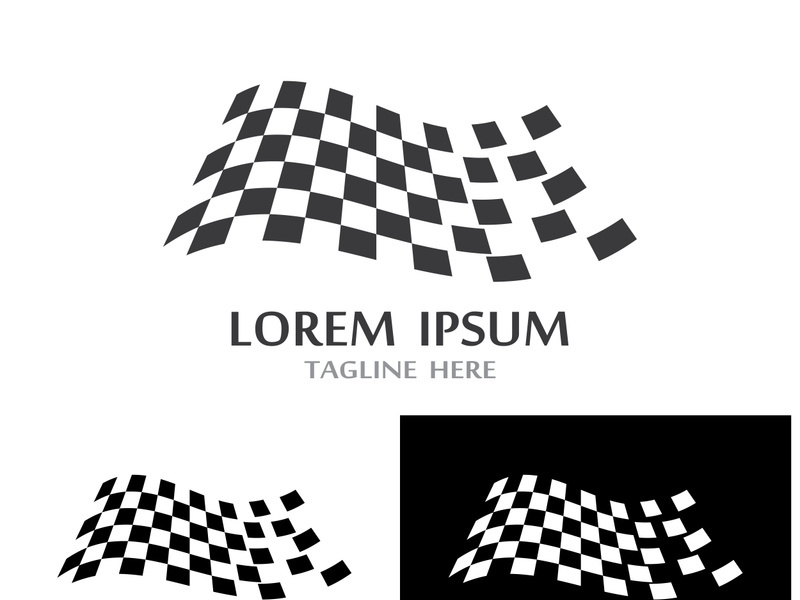 Creative and modern racing flag logo design.