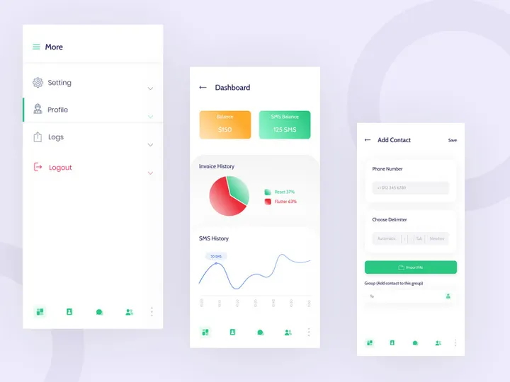 Dashboard App Screen