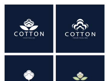 Soft natural organic cotton flower plant logo for cotton plantations, industries,business,textile,clothing and beauty,vector preview picture