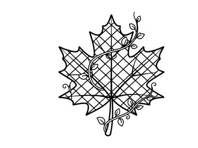 Decorative autumn leaf ornament with intricate wire design. Elegant seasonal decor for home or craft projects.