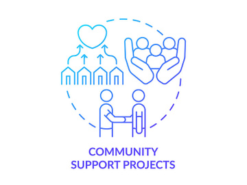 Community support projects blue gradient concept icon preview picture